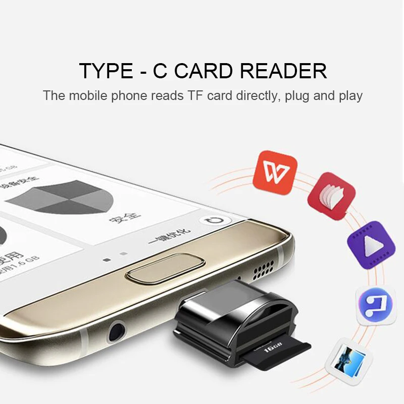 Memory Card Reader USB C 2.0 Type C to USB2.0 OTG Adapter USB / TF / MicroSD for USB Charger Mouse flash Disk Keychain OTG Plug cell phone plug adapter