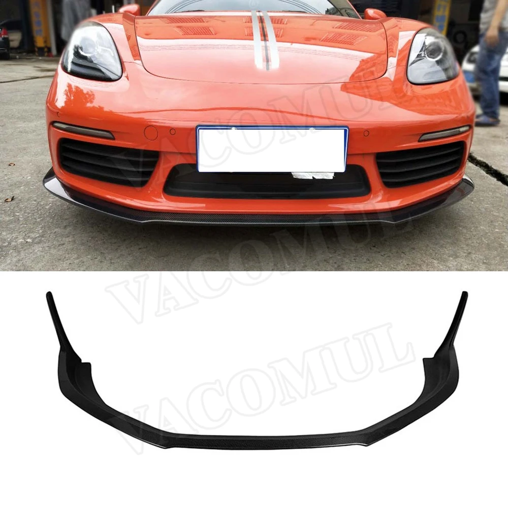 Передний спойлер для губ из углеродного волокна подходит Porsche 718 Cayman Boxster Base S Coupe