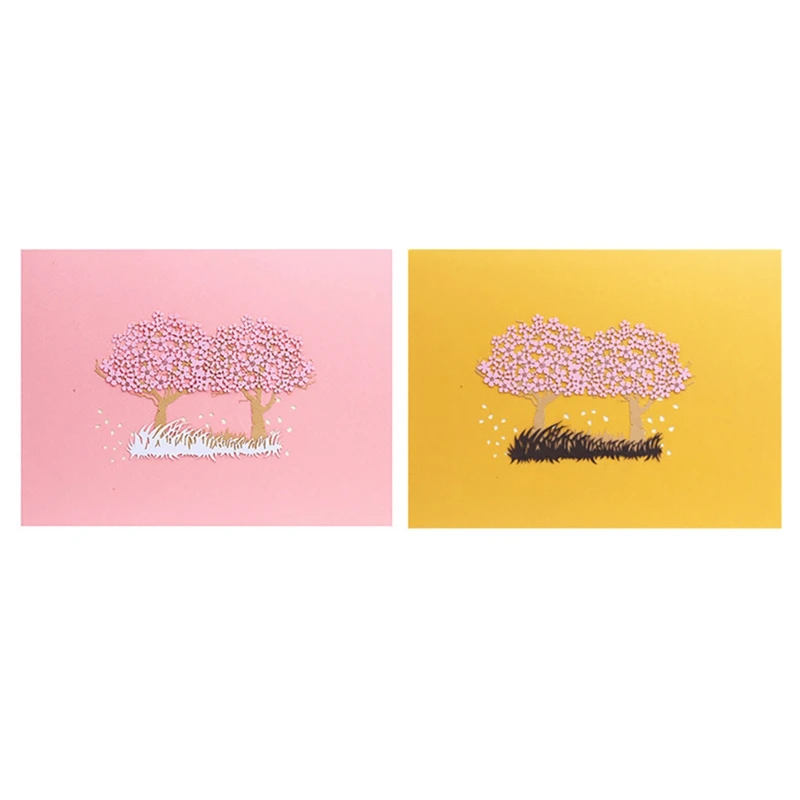  Stereo Cherry Blossom Tree Pops Up Card Greeting Card Postcard Flower Card For Handmade Birthday Gi - 4000562048000