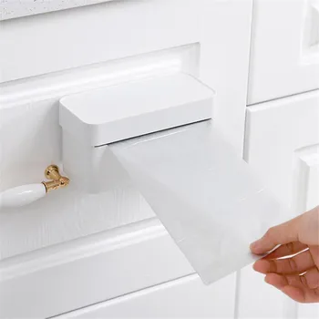 

2020 Good sale home wall-mounted punch-free garbage bag storage box kitchen bathroom plastic bag container