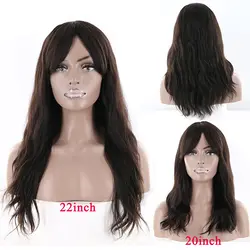 Натуральные волнистые человеческие волосы парик с челкой для черных женщин kemy Hair 18-22 дюймов средняя часть бразильские парики Remy