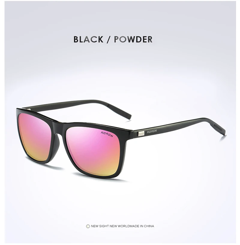 

AORON Mens Polarized Sunglasses men Classic Square Sun Glasses UV400 Mirror Aluminum Leg Eyeglass