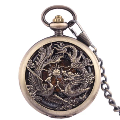 

Pocket Watch Bronze Vintage Steampunk Quartz Necklace Pocket & Fob Watches Chain Men Women Clock