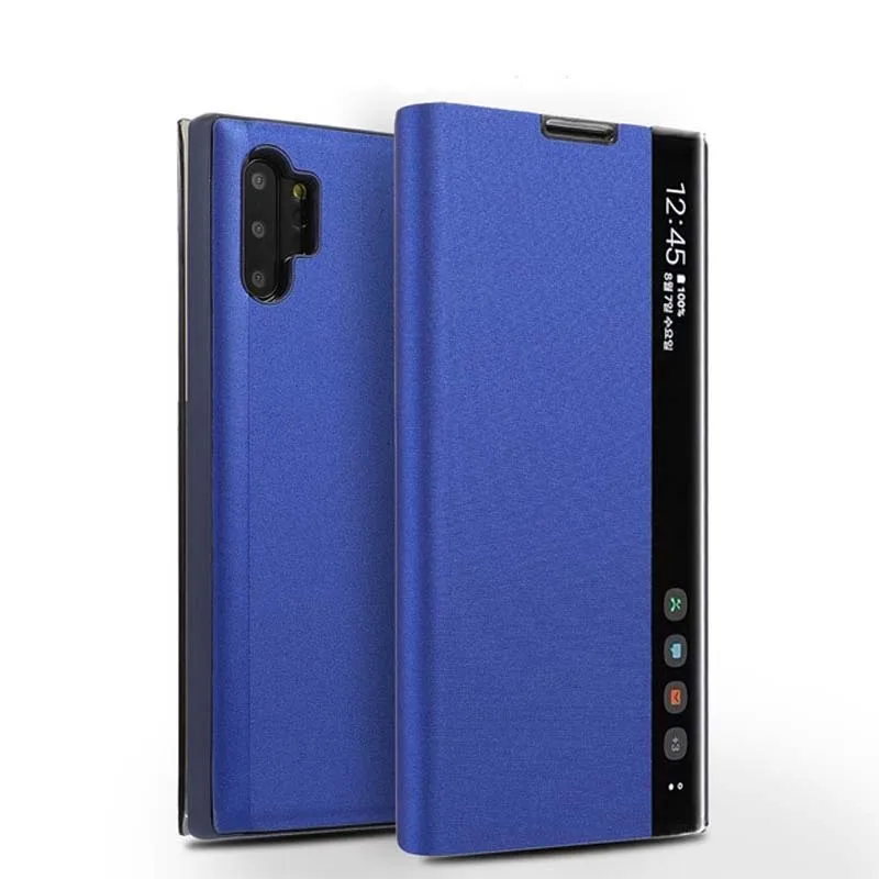 Чехол-книжка Red mi Note 7 6 Pro Smart View кожаный чехол для Xiao mi Red mi Note 8 K20 7A 6 Note 5 mi A3 A2 lite CC9E S2 Sleep Awake - Цвет: Синий