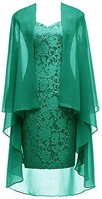 

Lace Chiffon Mother Of The Bride Dress Two Pieces Plus Size Women Formal Gowns vestido mae da noiva