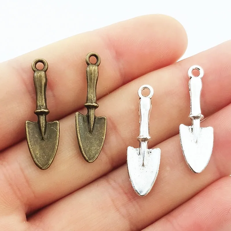 15pcsCharmsShovelSpadeGardening30x9mmTibetanSilverPlated