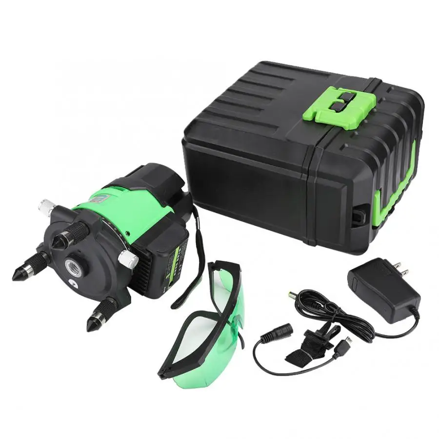 

Lasers Level 360 2 Line High Precise Self-Leveling Green Light Lasers Meter Green Beam Lasers Tool US 110-240V Nivel Lasers