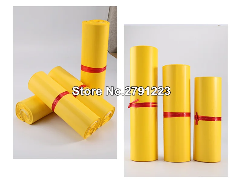 100 шт./лот Пластиковый Конверт самоклеющиеся курьерские пакеты для хранения желтый пластиковый полиэтиленовый конверт почтовые пакеты для доставки