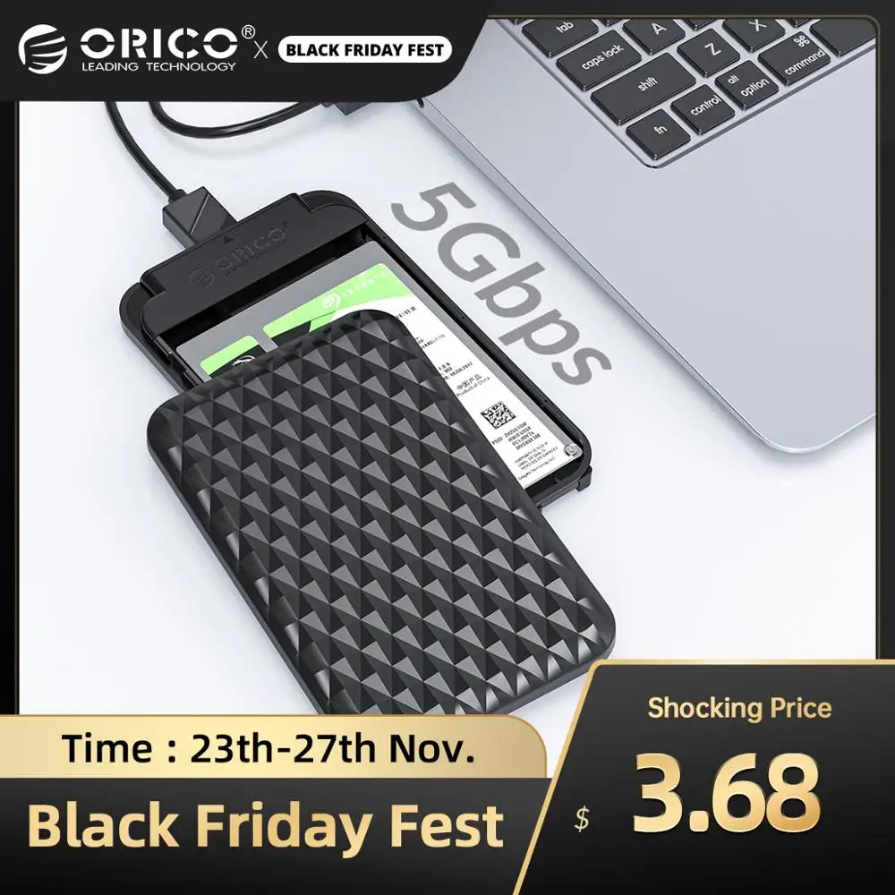  Чехол ORICO для внешнего жесткого диска 2,5 дюйма, SATA 3,0 на USB 3,0, 5 Гбит/с, 4 ТБ 