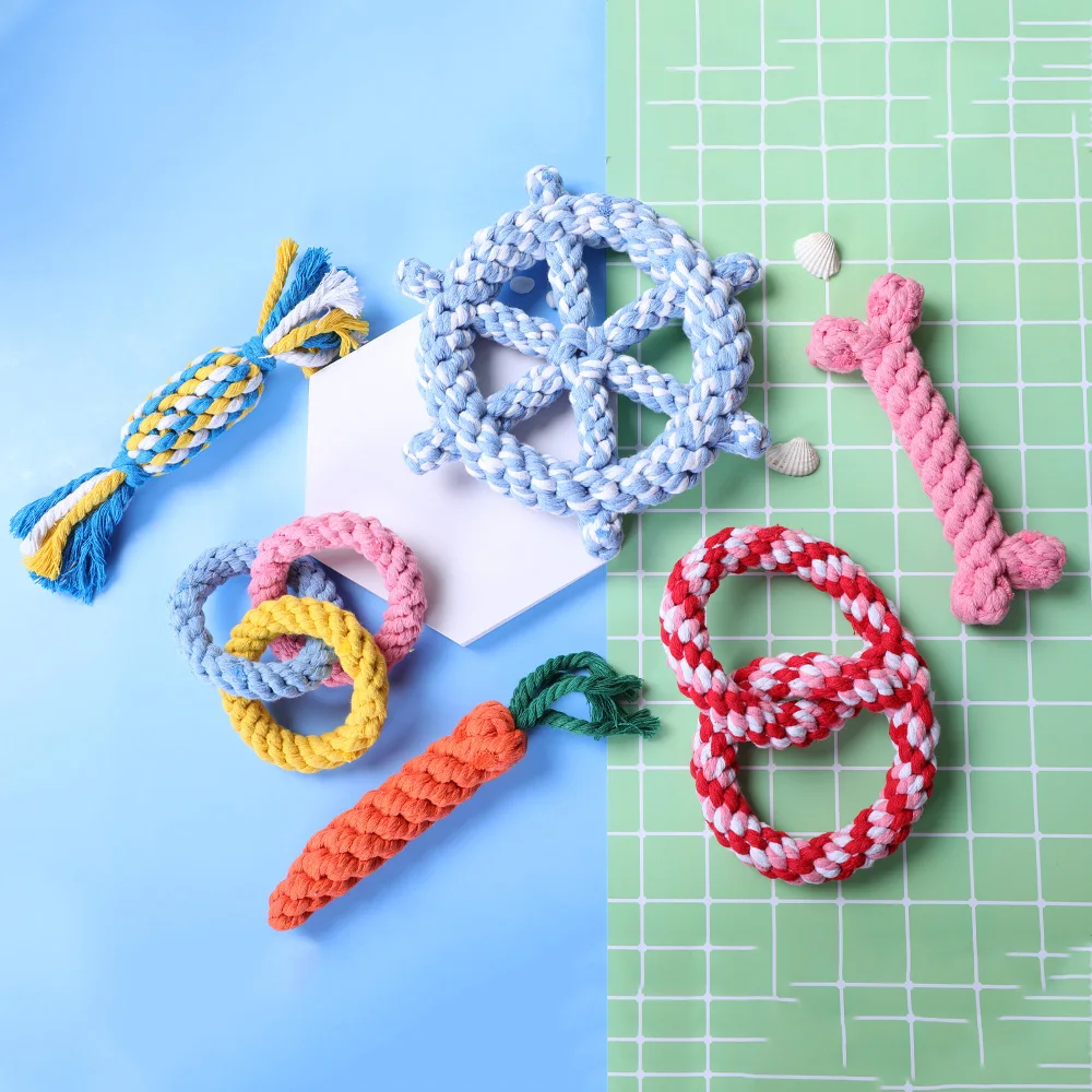 HOOPET Pets Dogs Pet Chewing Toys for Dog Outdoor Teeth Clean Pet Dog Puppy Cotton Chew Knot Braided Bone Rope Funny Tool 3