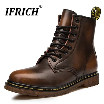 

Hot Sale Army Military Boots For Men With Fur Working Safety Boots Brand Fashion Vintage Boots For Men Comfortable Casual Shoes