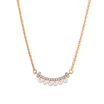 

Net Celebrity Explosion Smile Necklace Korean Fashion Simple Clavicle Chain S925 Sterling Silver Niche Ins Style Pendant