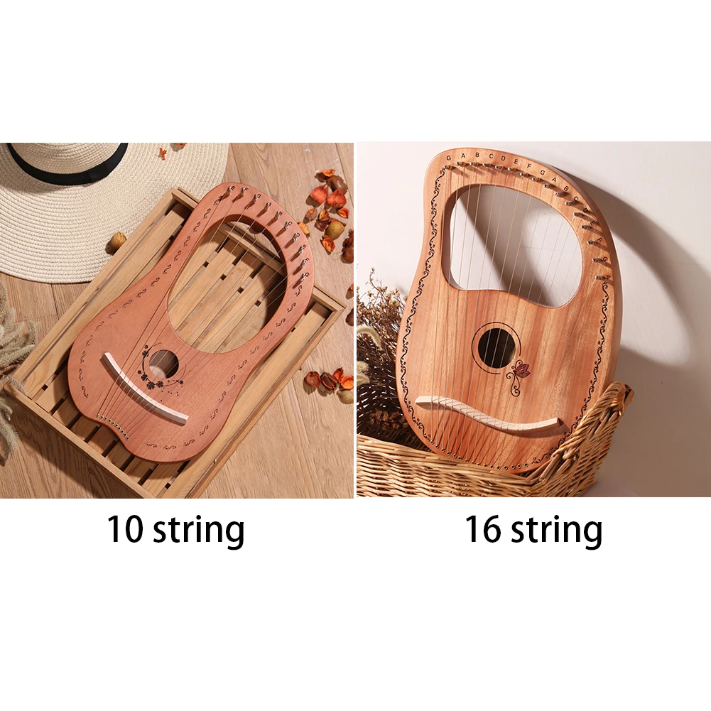 Профессиональный 10 16 струнный музыкальный инструмент детский мини-развлекательный подарок практика твердой древесины Lier арфа звук вечерние для путешествий