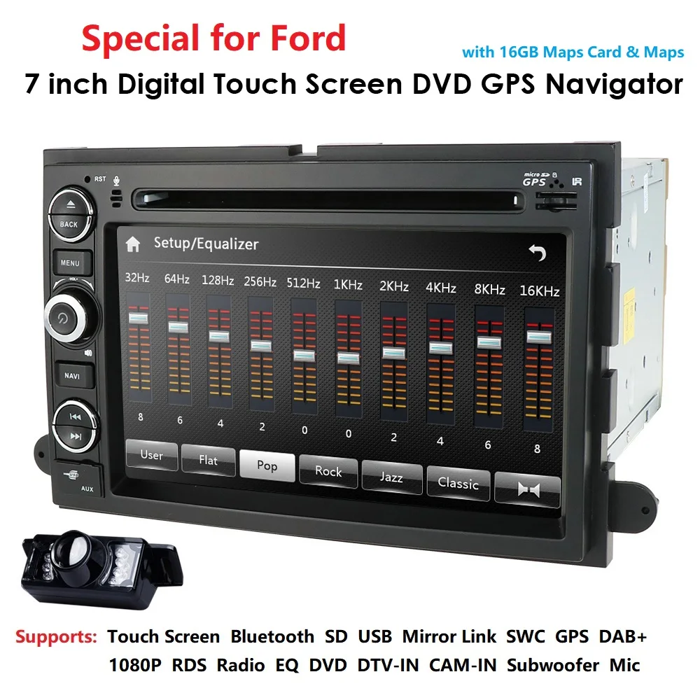 Hizpo DVD навигация Мультимедиа Радио для Ford 500 2005 2006 2007 Explorer 2010 E150/E250 2009 2013 управление