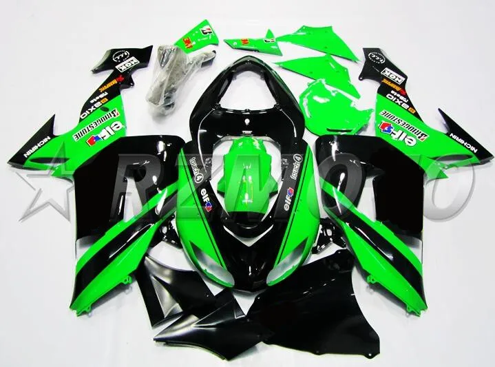 

4 Free Gifts New Hot sell ABS Full Fairing Kit Fit For Kawasaki Ninja ZX-10R ZX10R 2006 2007 06 07 Fairings set black and green