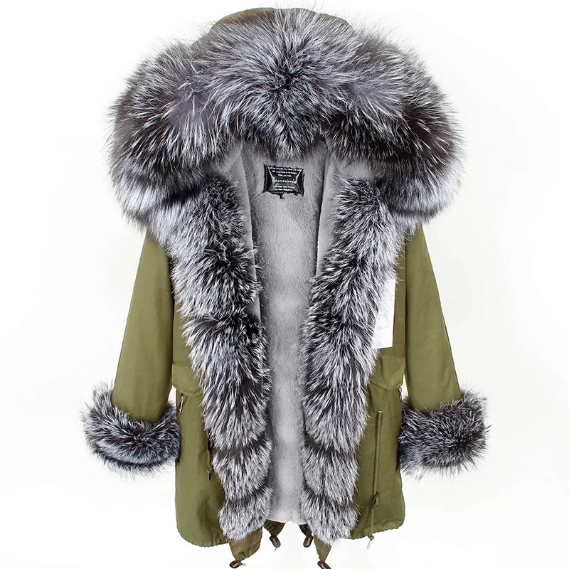 photo color Luxury big fox fur collar hooded Warm winter jacket for 40 degree winter coat women parka Real Fox Fur Collar Cuff Hooded Coat - Цвет: photo color