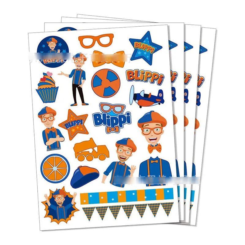 Blippi Stickers Blippi Birthday Party Decoration Goody Bags Candy Snack  Boxes Blippi Party Decoration Supplies - Sticker - AliExpress