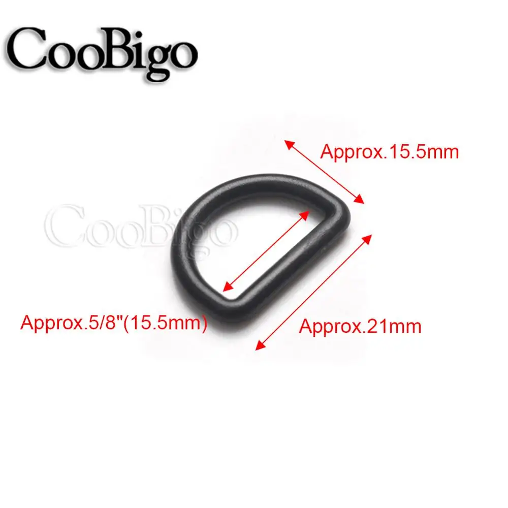 Webbing Size 15.5mm 50 шт. мульти размер пластиковое d-образное кольцо Регулируемая пряжка для рюкзака ремень для одежды собаки ошейник ремень сумка тесьма Запчасти Аксессуары - Цвет: Webbing Size 15.5mm