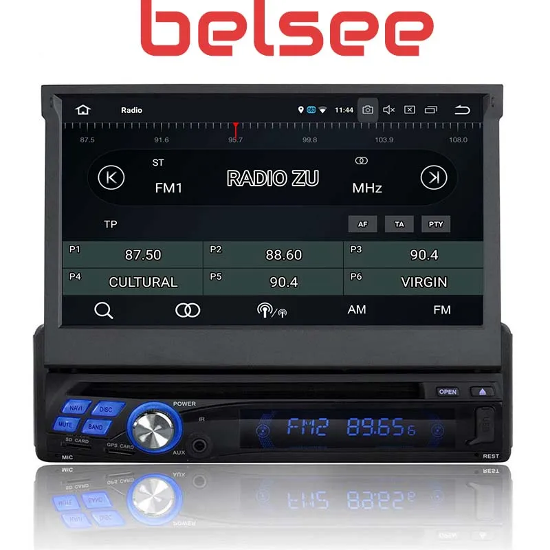 Belsee One 1 Din " Android 9,0 флип Автомобильный GPS Стерео Радио мультимедийный плеер с сенсорным экраном DAB+ Ram 4G Rom 64GB DSP головное устройство