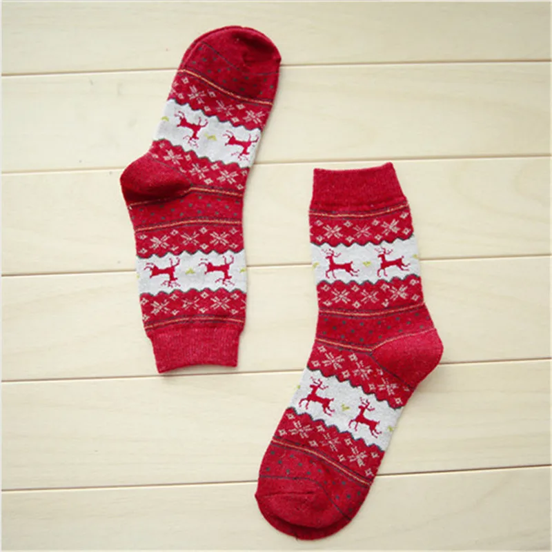 Women's Christmas Wool Socks Autumn Winter Kawaii Warm Fluffy Socks Ladies Female Lovely Animal Socks For Women
