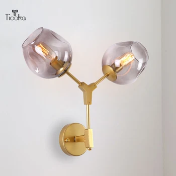 

Tiooka Glass Wall-Light Tree Branch Sconces Gold Black Lamp for Bedside Decor Lighting TV Background Aisle Wall Mounted Lamp