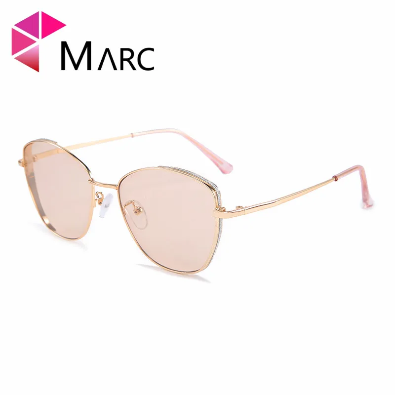 Солнцезащитные очки «Marc» Для женщин Винтаж Крупногабаритные очки Площадь оттенки металлический каркас женские солнцезащитные очки UV400 очки Ocean Линзы для очков