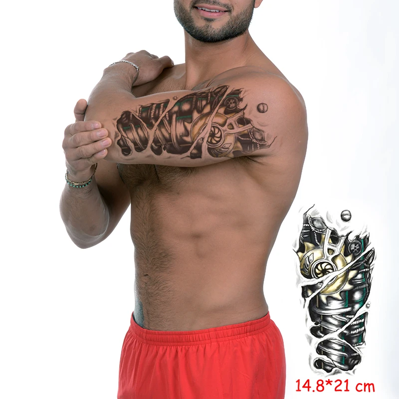 

Waterproof Temporary Tattoo Sticker robot machine tatoo Body Art Arm leg fake tattoos flash tatto Women/Men Hot Sale 14.8*21 cm