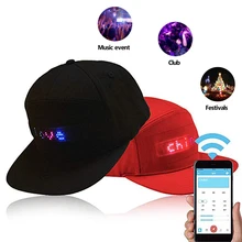Вечерние световой Кепки мода Bluetooth светодиодный Snapback Кепки Бейсбол Кепки для Для мужчин Для женщин в стиле «хип-хоп» Кепки сообщение Дисплей доска Кепки ковбойские шляпы