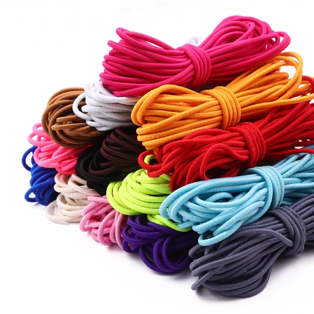 5Meters 3mm Colorful Single Core Round Elastic Band Rubber Rope Flexible  Line Stretchable Cord DIY Craft Sewing Accessories