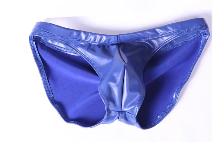 Men Sexy Shorts Underwear Matte Hip Faux Leather Briefs Low Waist Stylish Summer