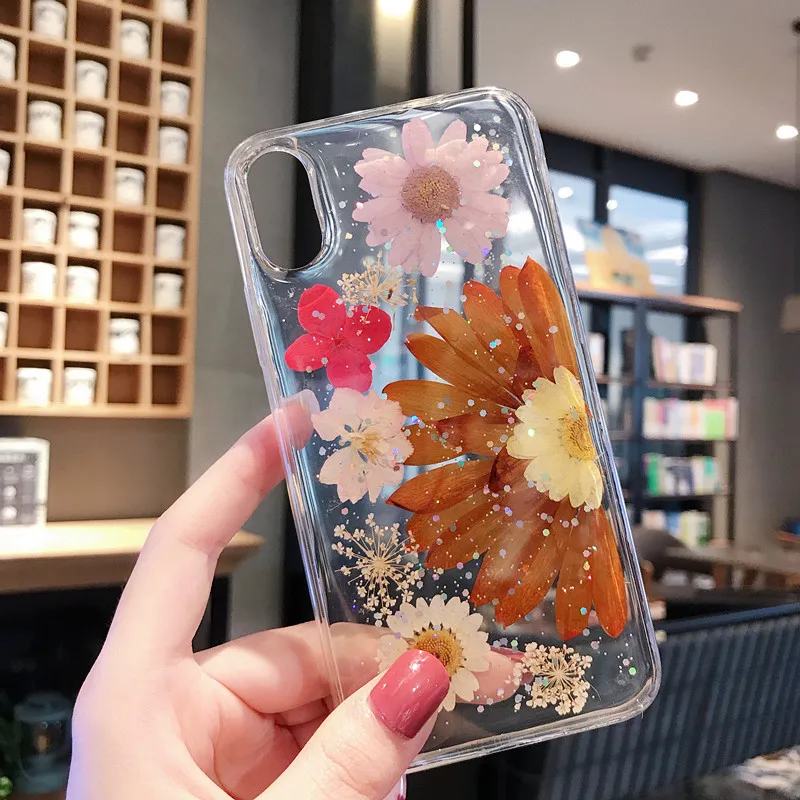 Реальный бампер для девочек гербарий для iPhone X XS MAX XR 8 8 Plus 7 7 Plus 6 6S 6S Plus Eelgant защитный ковер