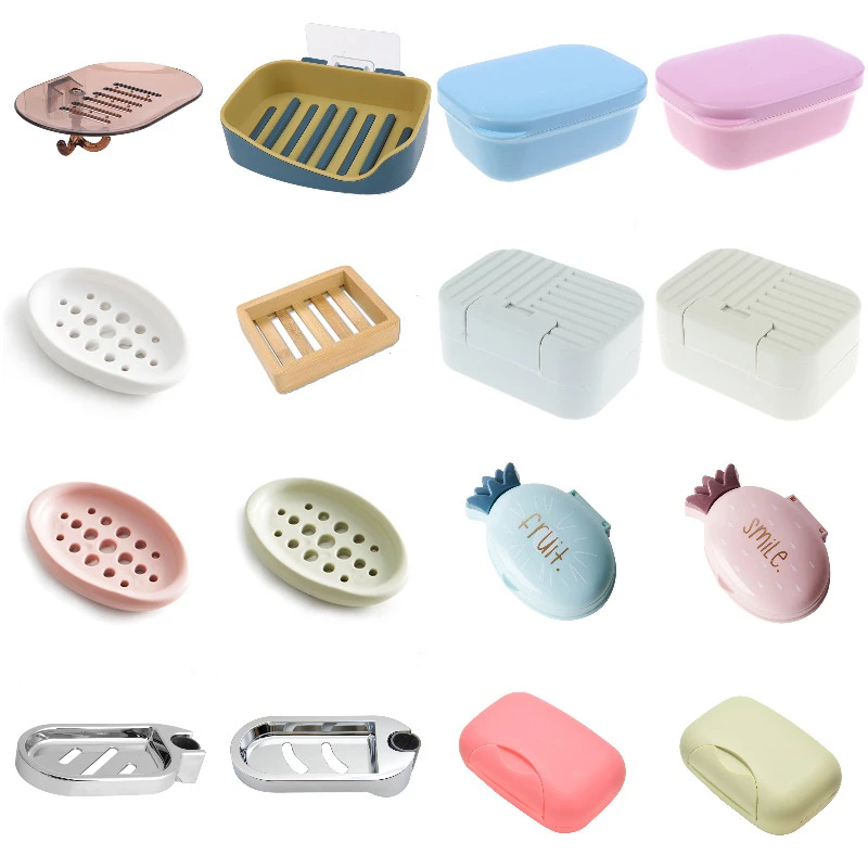 1pc Soap Box Hotel Toilet Bathroom Soap Dish Club Restaurant Non-slip Soap Dish Soap Tray Soap Box Accessories