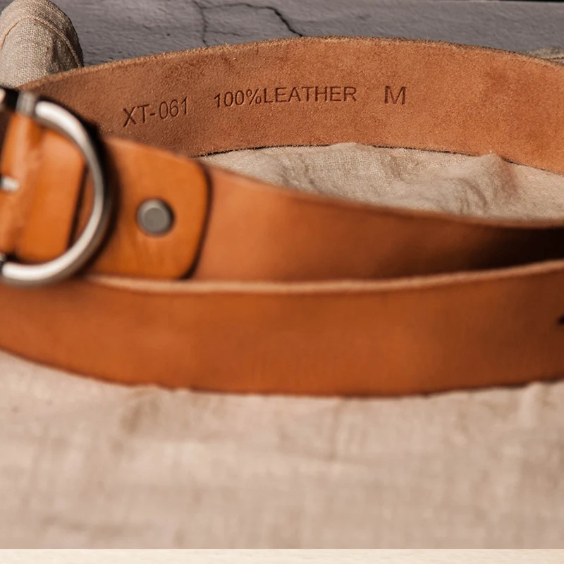 

Men's Leather Belt Crazy Horse Leather Belt, Retro Nostalgic Pin Buckle, Handmade Cowhide Jeans Belt Off White Harajuku Luxury