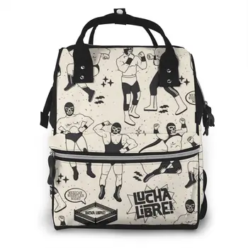 

Fashion Mummy Maternity Nappy Bag Luchadores Heroes Of Mexican Wrestler Night Baby Bag Travel Backpack Nursing Bag for Baby Care