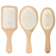 Wood Hair Comb Professional Healthy Paddle Cushion Hair Loss Massage Brush Hairbrush Comb Scalp Hair Care Healthy Bamboo Comb