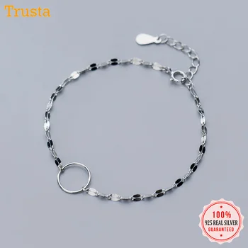 

Trustdavis 100% 925 Solid Sterling Silver Fashion Jewelry Chain Hollow Round Bracelet Anklets For Women Wife Best Friend DA267