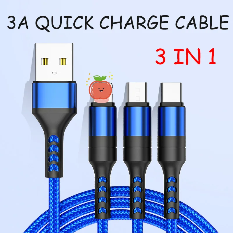 3In1 микро Тип USB C 8pin мульти Зарядное устройство кабель для P40 плюс S10 мобильный