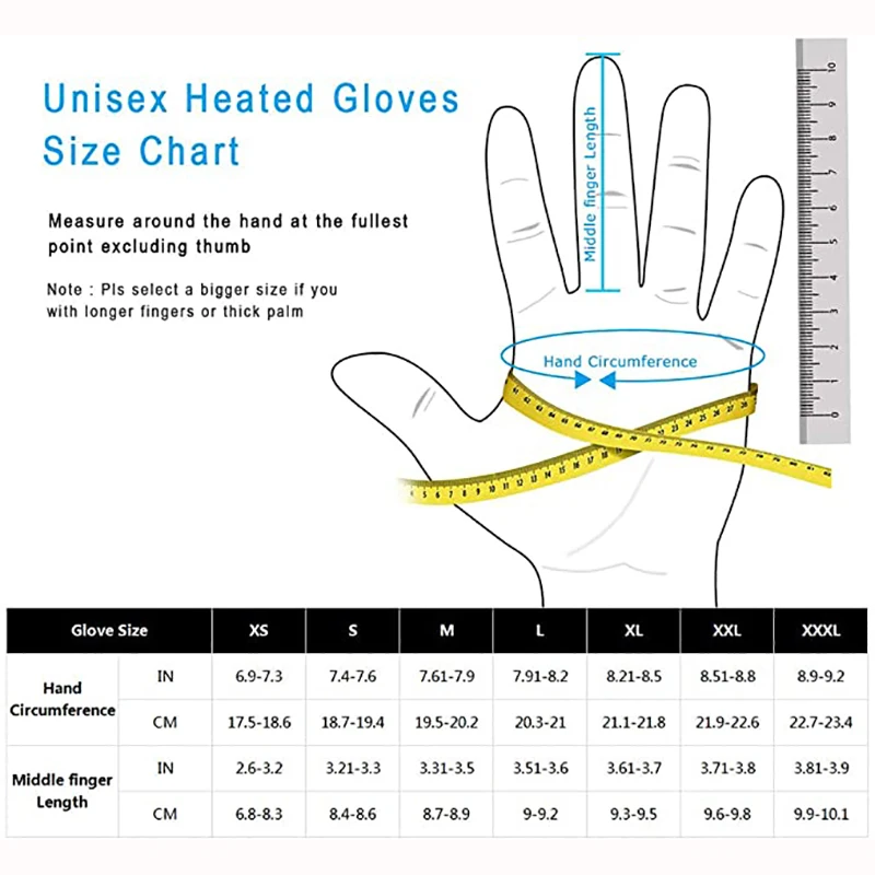 Mens Womens Heated Ski Gloves Mittens Waterproof Windproof Battery Heated Mitten Gloves SHGS30