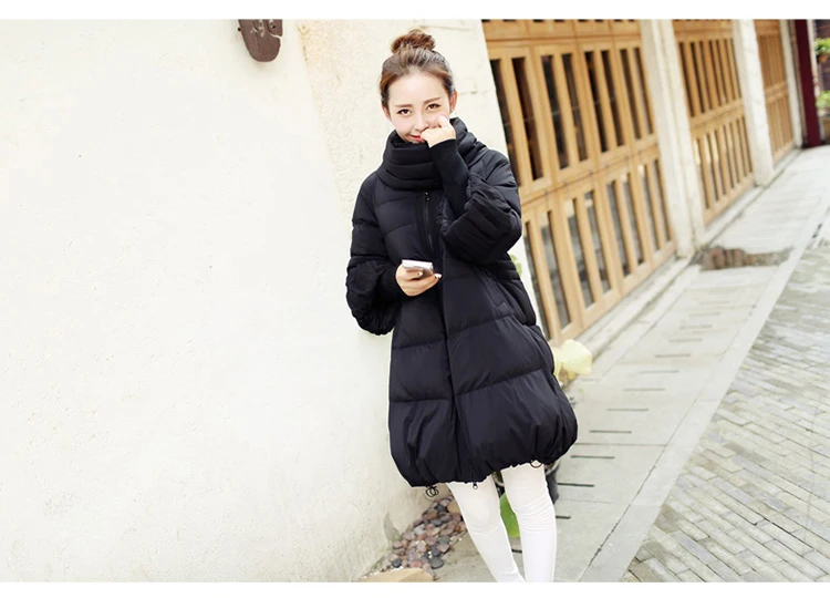 Down Jacket Women's New Style Cotton Coat Large Size Korean-style A- line Mid-length Cloak Cotton-padded Jacket Cotton-padd
