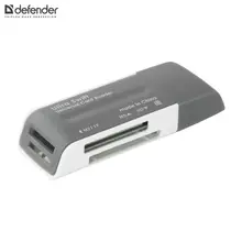 Универсальный картридер Defender Ultra Swift USB 2.0, 4 слота