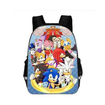 

11-16 Inch Children School Bags Cartoon Doll Super Mario Sonic Backpacks For Boys Girls Mario Bros Bag Students Birthdays Gifts
