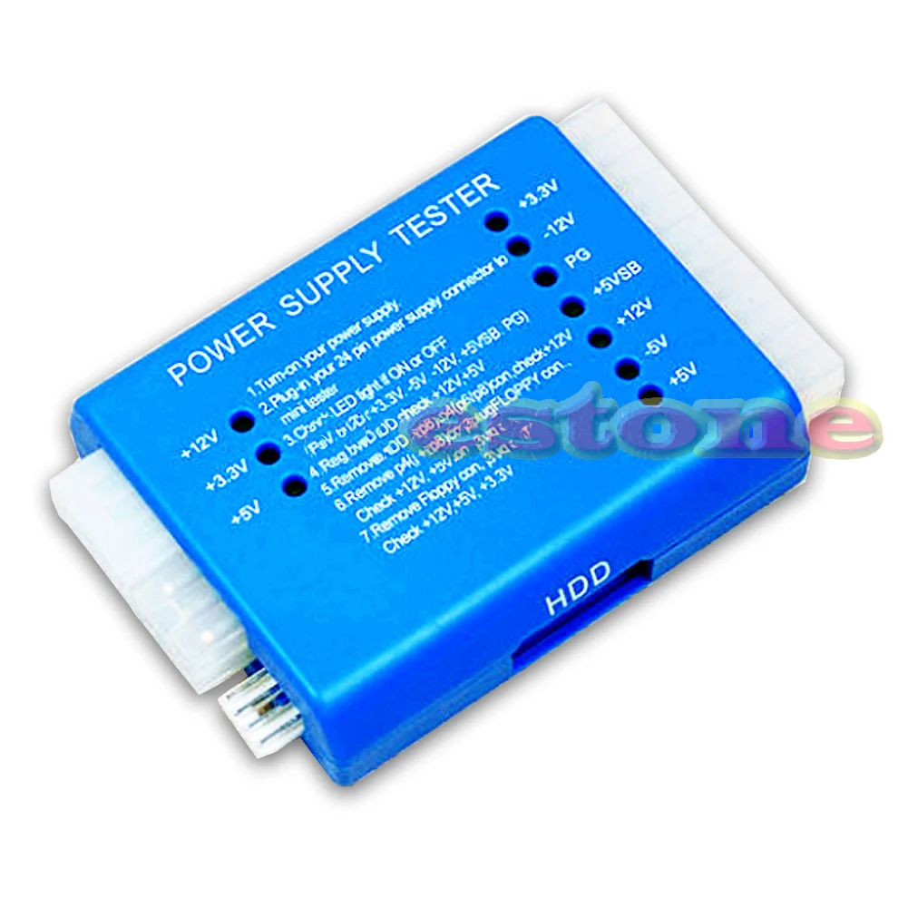 1 шт. черный ПК 20 24 Pin PSU ATX SATA HD Тестер питания Прямая поставка поддержка