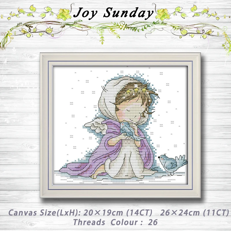 

Angel with two birds animals decor paintings dmc 14CT 11CT counted cross stitch kits embroidery set Needlework Set Home decor