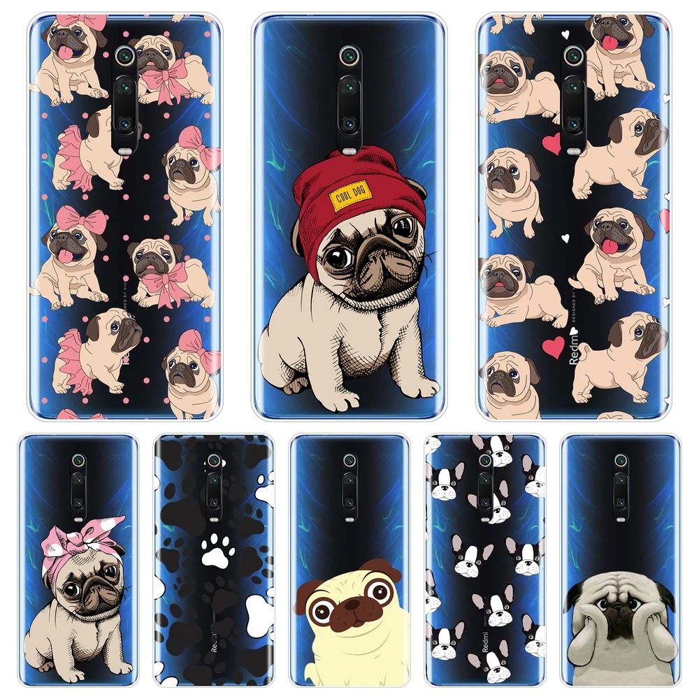 Мягкий чехол для телефона Xiaomi Redmi K20 PRO GO 7 7A Y2 Y3 Pug французская симпатичная