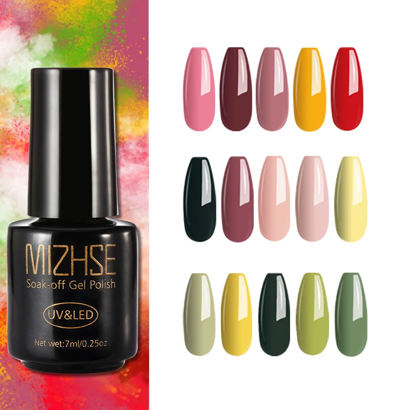 

MIZHSE Gel Polish Nail Oil Esmalte Permanente Gel UV Y Led Gellak Purple White Black Pure Color Gel Nail Polish Base For Nails