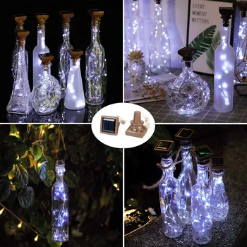 

2Pcs Solar Energy Cork Shaped LED Light Starry Light Wine Bottle Lamp Decor led string lights Home Wedding Party Decoration