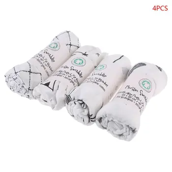 

4Pcs Baby Swaddle Blanket Unisex Soft Bamboo Muslin Wrap for Infant Boy and Girl for swaddling, sunshield, tummy time