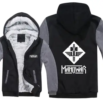 

Manowar Hoodies Men Casual Coat Wool Liner Jacket Rock Roll Band Manowar Sweatshirts Mans Pullover HS-082
