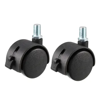

uxcell Swivel Caster Wheels 1.54 Inch Twin Wheel M10x15mm Threaded Stem with Brake 2pcs