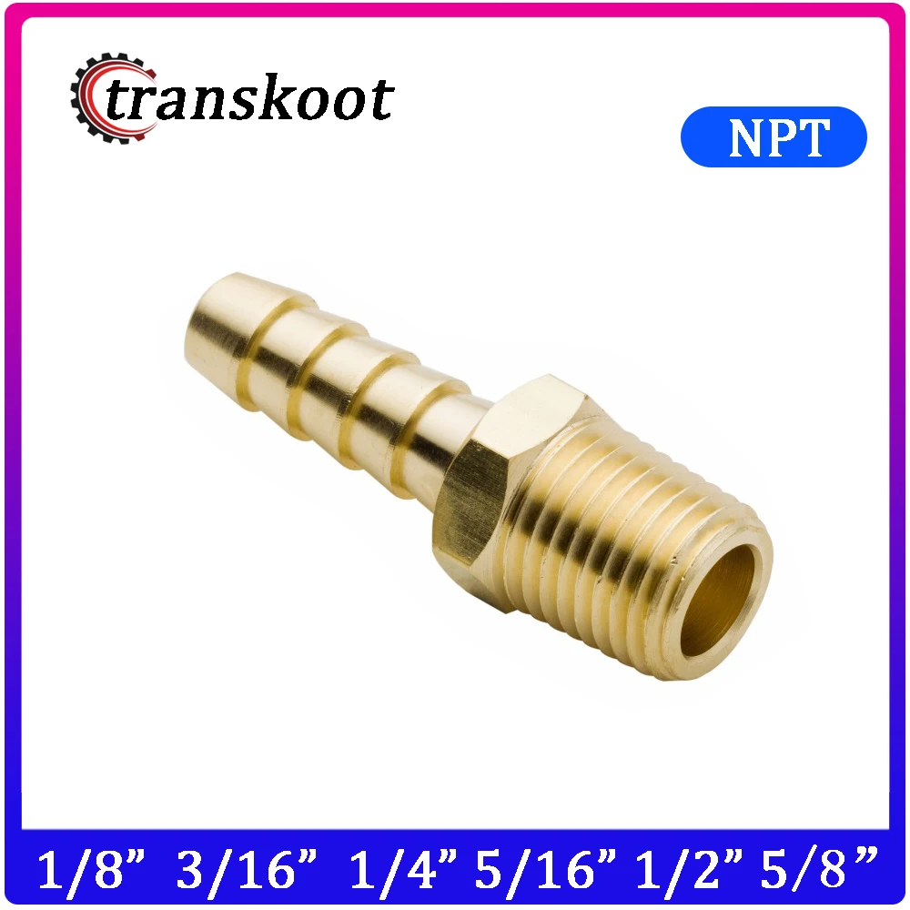 5//16/" ID hose to 1//4/" male NPT Fuel hose fitting Brass Fitting